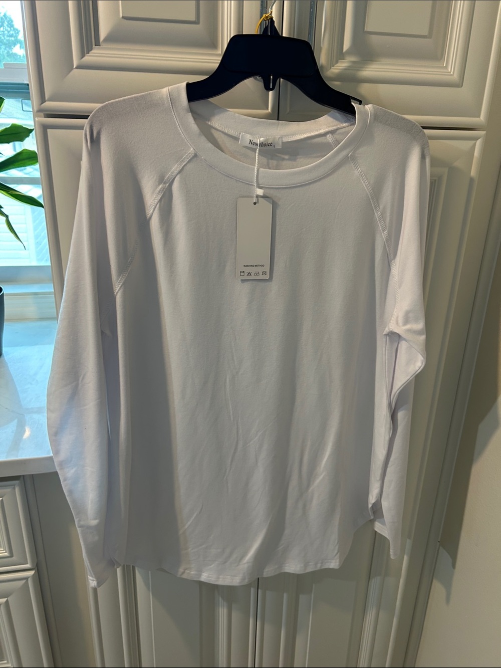 White Long-Sleeve Crewneck Top by Nordstrom
